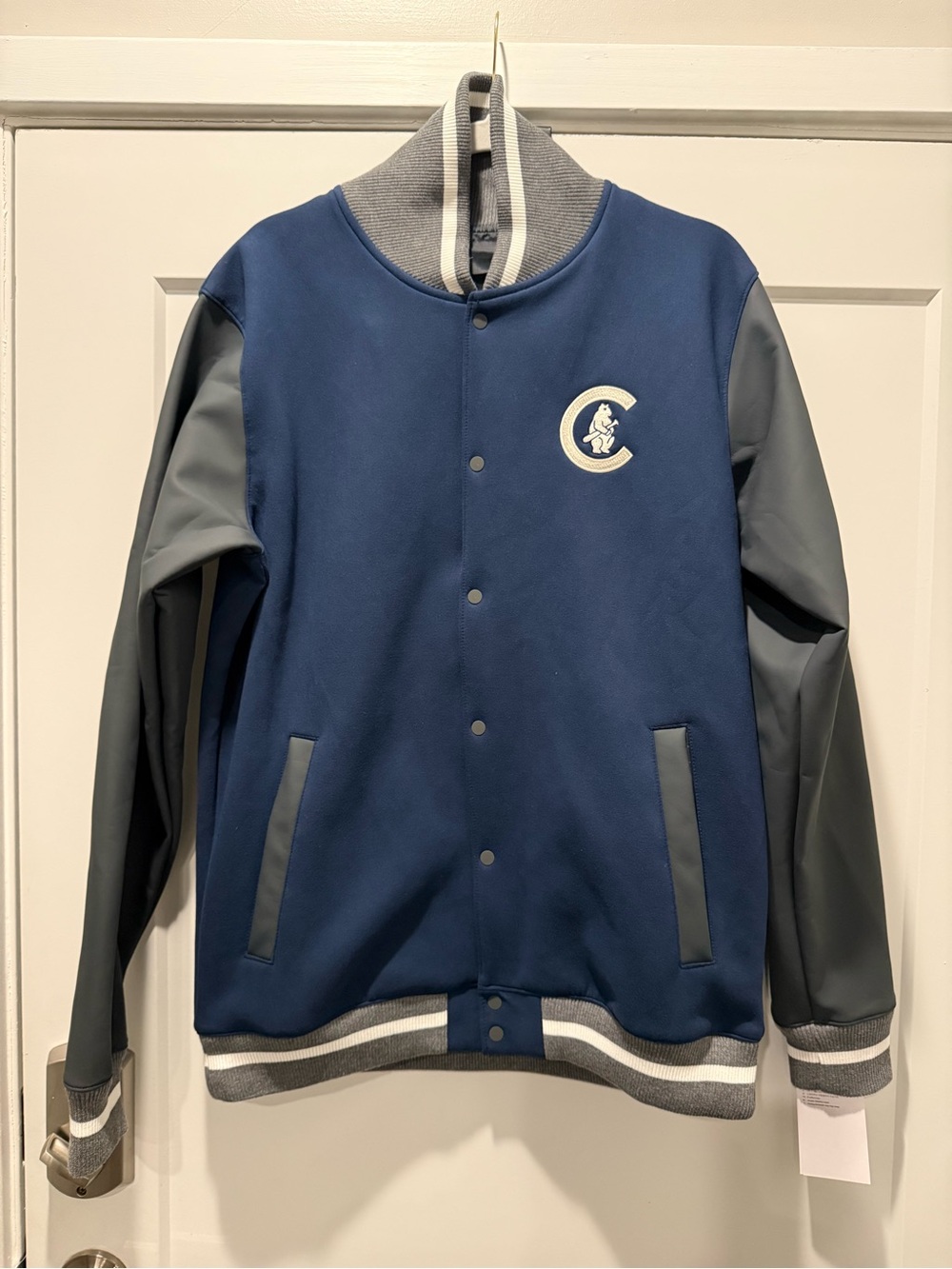 Nike Navy and Gray Varsity Bomber Jacket